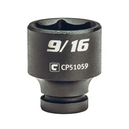 Capri Tools 1/4 in Drive 9/16 in 6-Point SAE Shallow Impact Socket CP51059